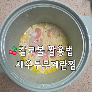 칼로볼 활용법 새우두부계란찜 5분만에 완성
