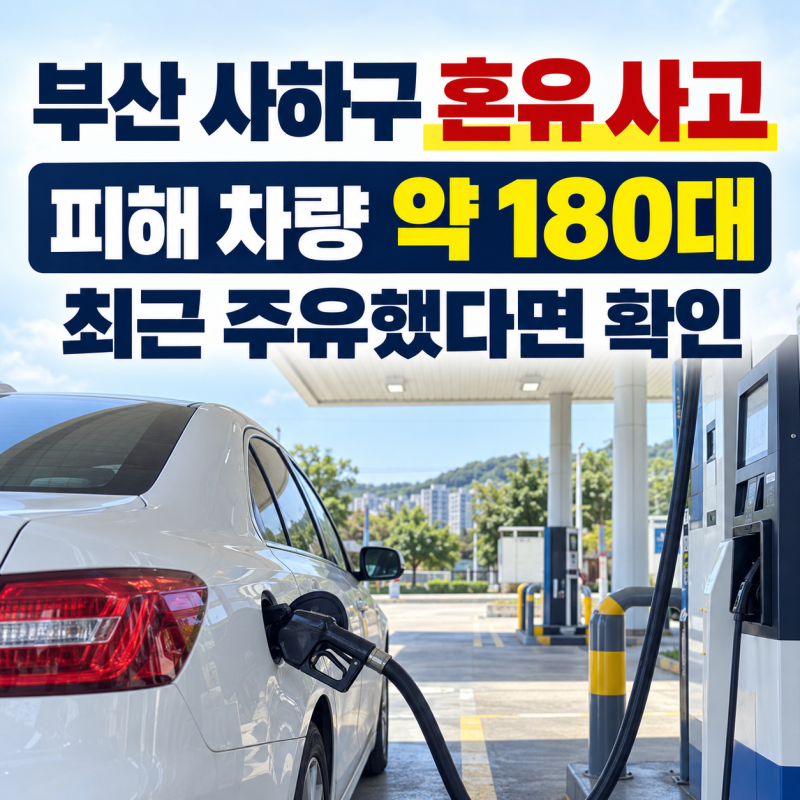부산 사하구 셀프주유소 혼유 사고 180대 피해, 최근 주유했다면 지금 확인할 것