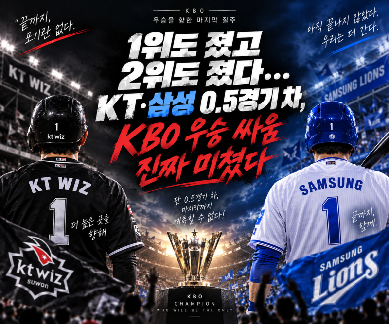 KBO 1위 싸움!! 1위도 졌고 2위도 졌다…KT·삼성 0.5경기 차, KBO 우승 싸움 진짜 미쳤다!! 2026 야....