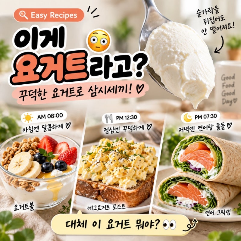 「 그릭요거트 다이어트 레시피｜요거트 하나로 아침·점심·저녁까지?!