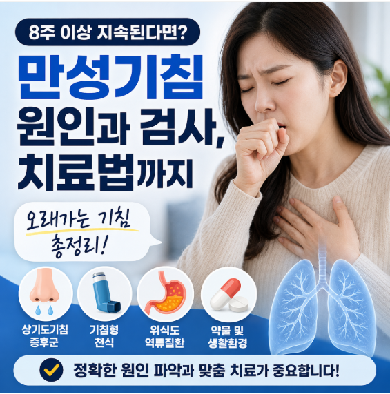 만성기침 원인과 검사, 치료법까지 오래가는 기침 총정리