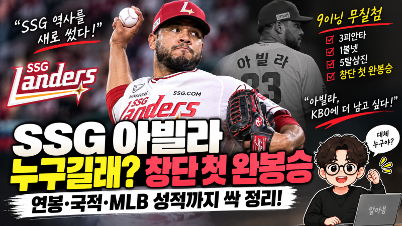 SSG 아빌라 누구길래? 창단 첫 완봉승·연봉·국적·MLB 성적 보니