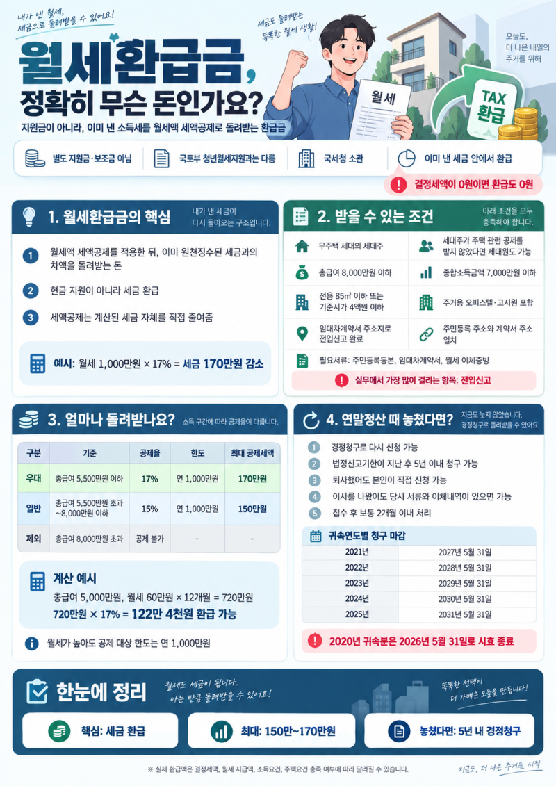 월세환급금 5년치 홈택스 직접 신청법과 2027년 한도 확대안