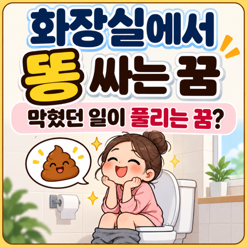 화장실에서 똥 싸는 꿈 (막혔던 일이 풀리는 꿈?)