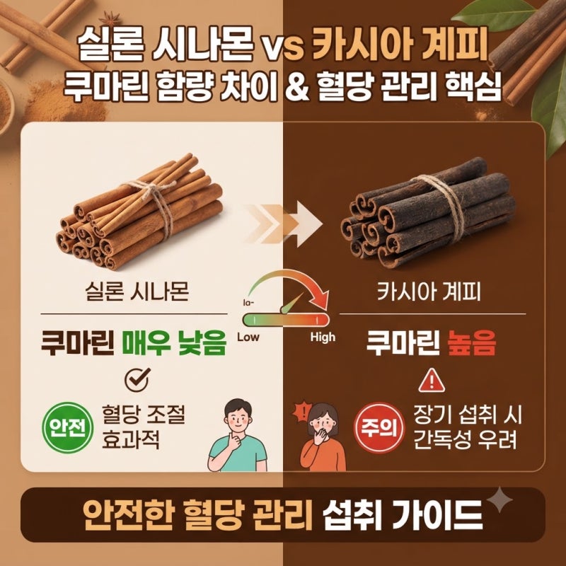 실론 시나몬 카시아 계피 쿠마린 함량 차이와 혈당 관리 핵심 정리