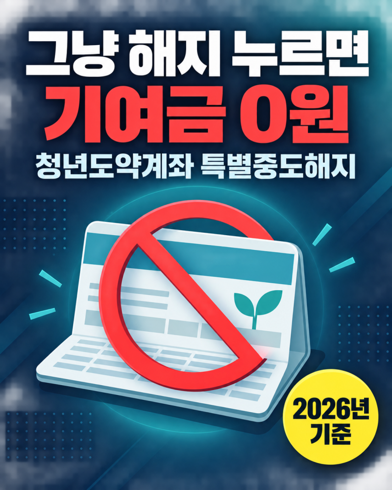 청년도약계좌 중도해지, "그냥 해지 버튼 누르면 기여금 0원입니다"