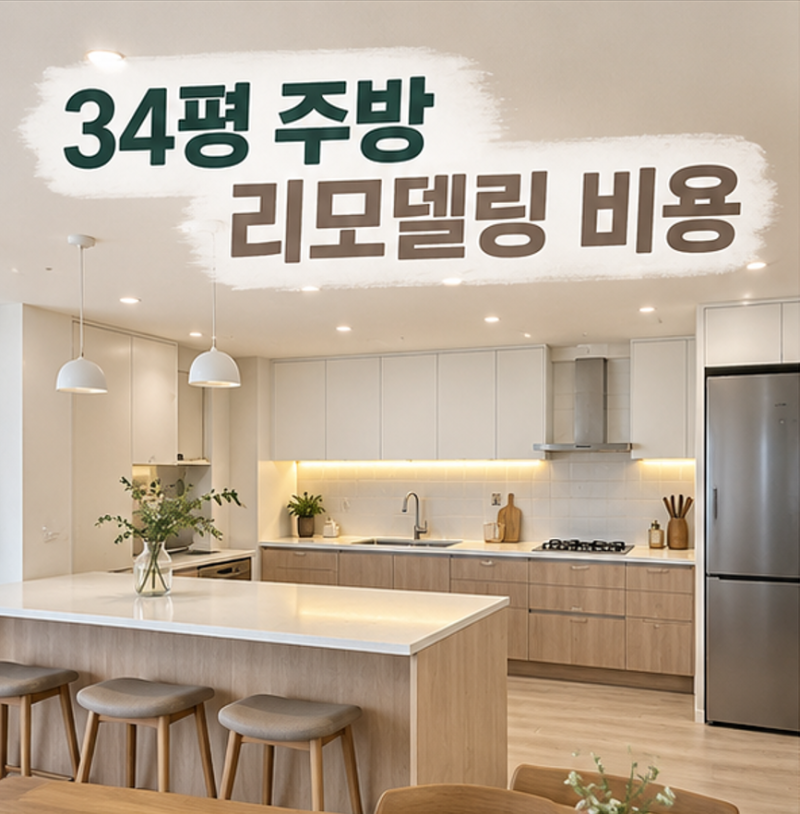 울산 34평 아파트 주방 리모델링 비용, 예산별 시공 범위와 선택법