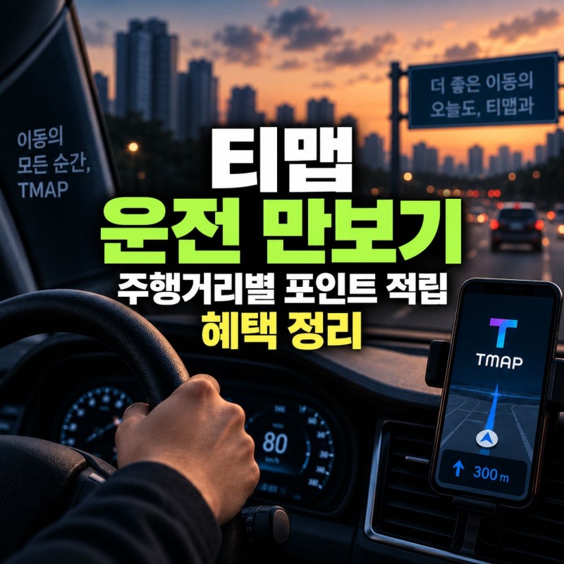 티맵 운전 만보기 출시, 주행거리로 포인트 적립하는 핵심 방법