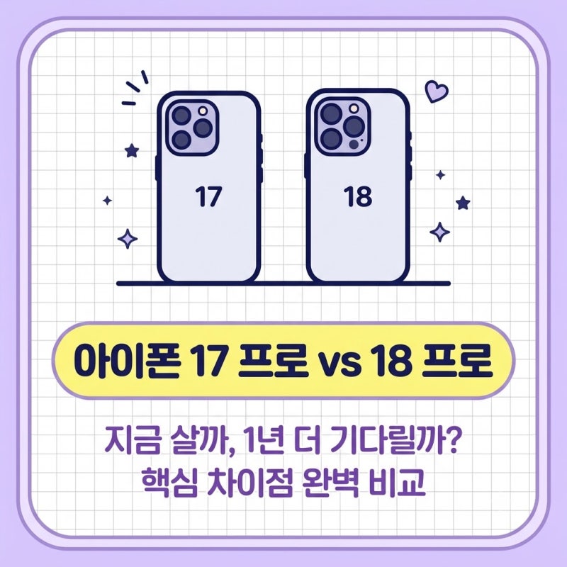 아이폰 17프로 18프로 비교(스펙 차이 비교 및 구매 추천 총정리)