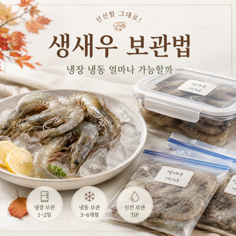 생새우 보관법 냉장 냉동 얼마나 가능할까