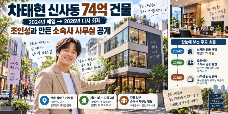 차태현 신사동 74억 건물주, 가로수길 옆 빌딩이 다시 주목받는 이유