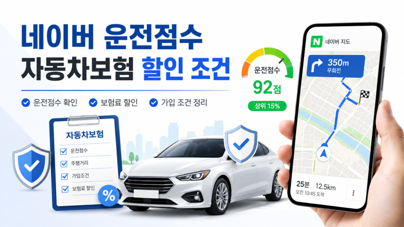 네이버지도 운전점수 확인 방법과 자동차보험 할인 조건 총정리