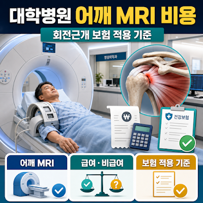 대학병원 어깨 MRI 검사 비용은 얼마인가요?｜회전근개 보험 적용 기준