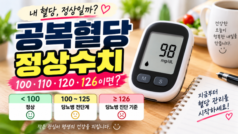 공복혈당 정상수치 얼마일까? 100·110·120·126이면 당뇨일까