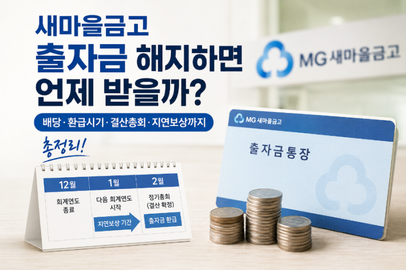 새마을금고 출자금 해지하면 언제 받을까?｜배당·환급시기·결산총회·지연보상까지 총정리