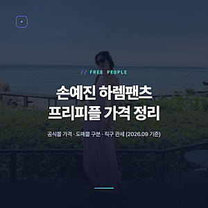 손예진 하렘팬츠 프리피플 가격 직구 정리