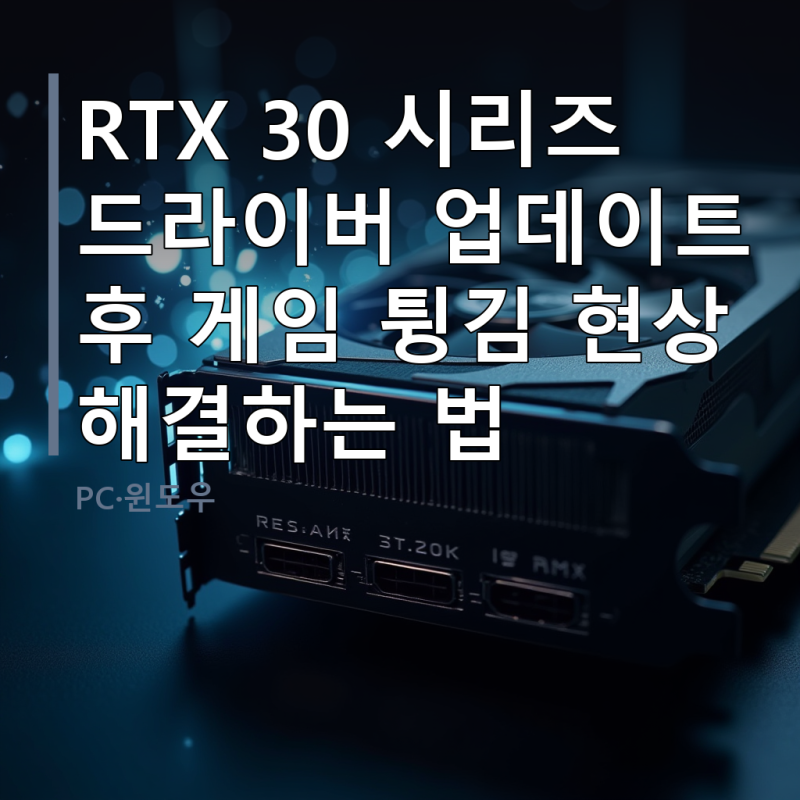 RTX 30 시리즈 드라이버 업데이트 후 게임 튕김 현상 해결하는 법