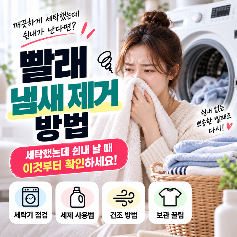 빨래 냄새 제거 방법, 세탁했는데 쉰내 날 때 이것부터 확인하세요