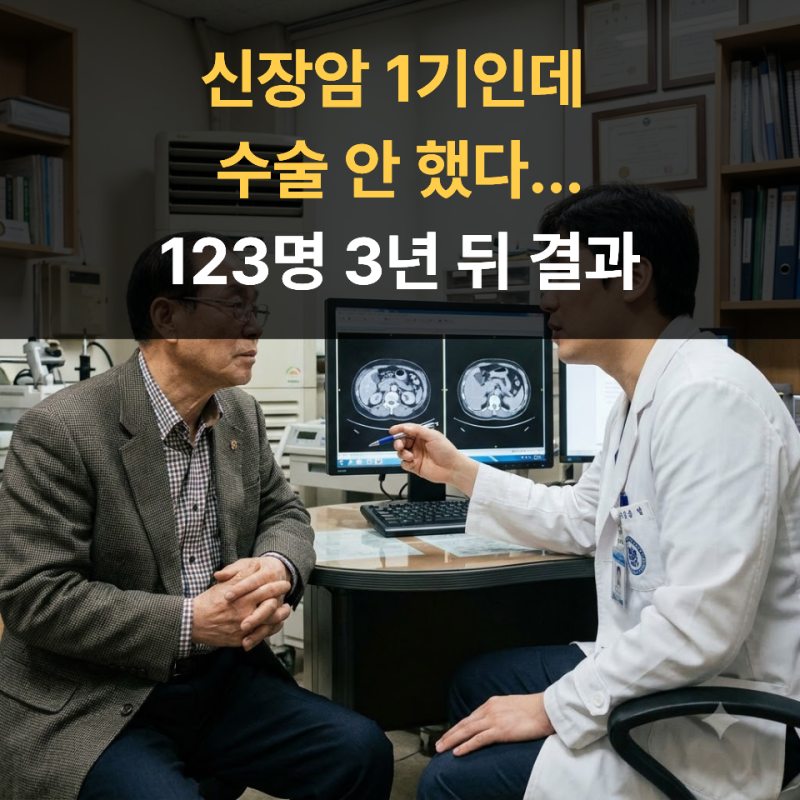 신장암 1기인데 수술 안 했다...123명 3년 뒤 결과