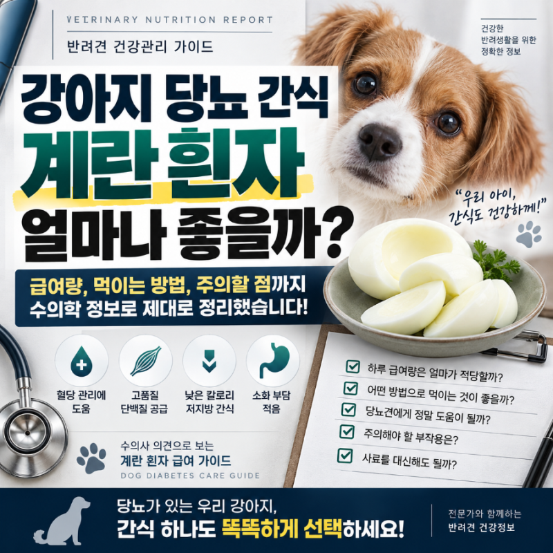강아지 당뇨 간식으로 계란 흰자 괜찮을까? 급여량과 먹이는 방법까지 정리