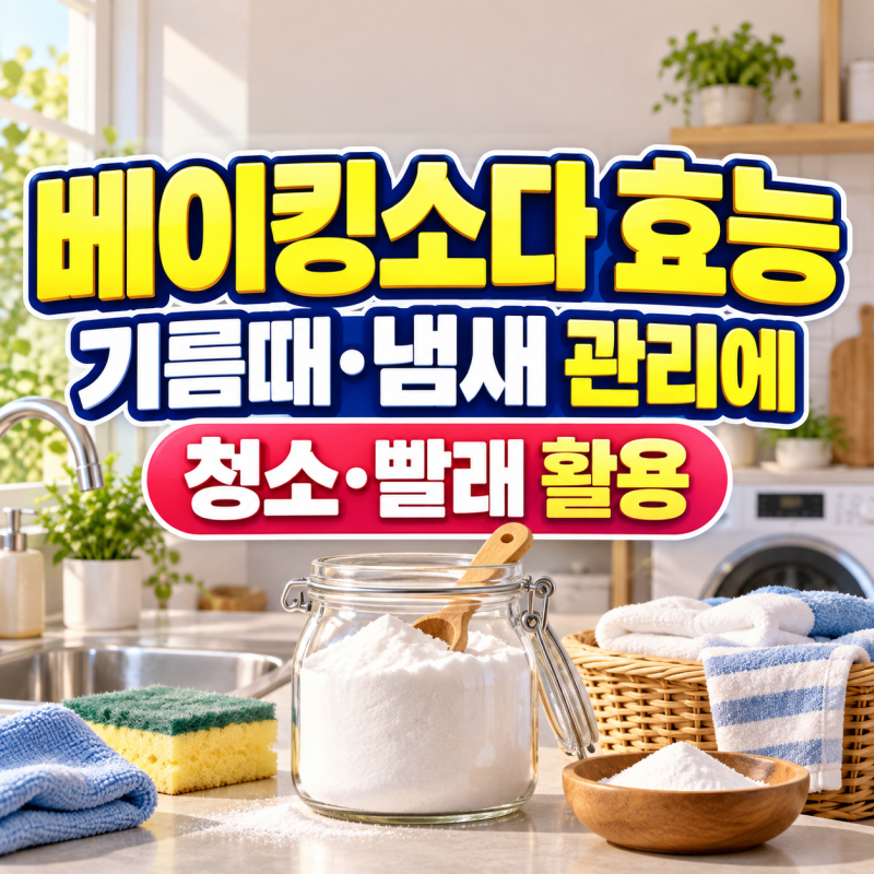 베이킹소다 효능과 사용법, 빨래·청소 어떻게 쓸까? 과탄산소다·식초 차이까지