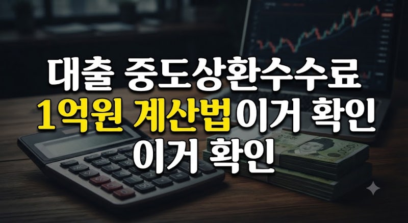 대출 중도상환수수료 계산 어떻게 할까? 1억원 조기상환 비용·면제조건 총정리(+주담대·신....