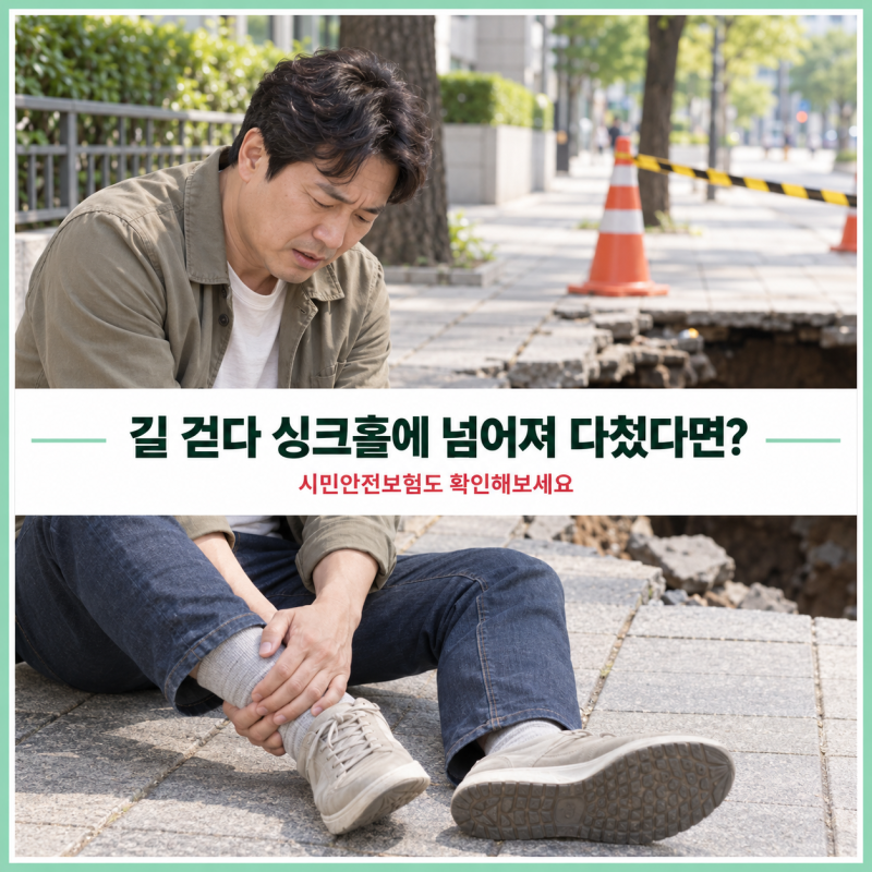 길 걷다 싱크홀에 넘어져 다쳤다면? 내가 가입하지 않은 ‘시민안전보험’도 확인해보세요