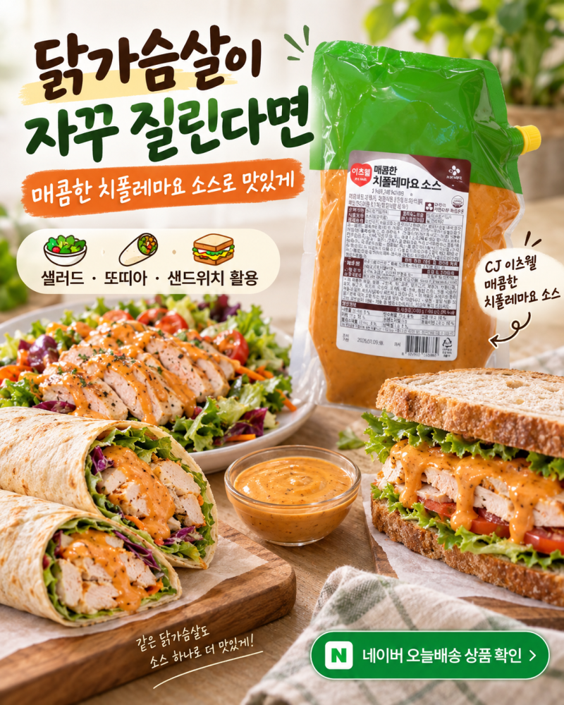 닭가슴살 맛있게 먹는 방법, 매콤한 치폴레마요 소스 추천 활용법까지