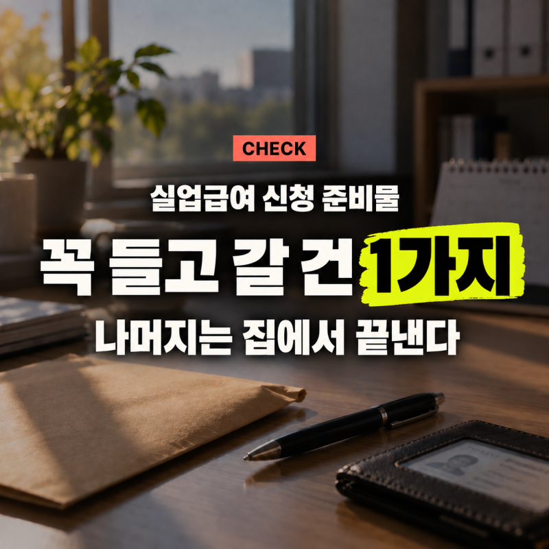 실업급여 신청 준비물, 실업급여 신청하는곳에 들고 갈 건 1가지뿐인데 나머지는