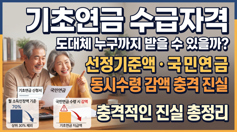 기초연금 수급자격, 도대체 누구까지 받을 수 있을까? 선정기준액부터 국민연금 동시 수령 ....