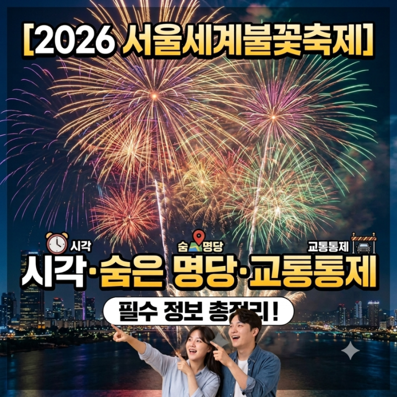 2026 서울세계불꽃축제 시간, 숨은 명당, 교통통제 총정리 (여의도 주차장 꿀팁까지!)