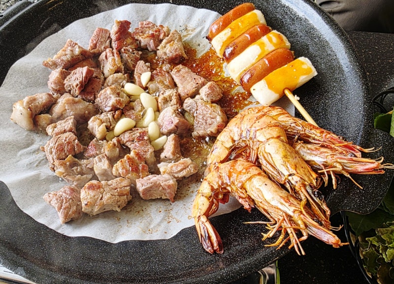 부산 애견 동반 식당 캠핑 바베큐 회식 가능한 식당 기장 구름바베큐