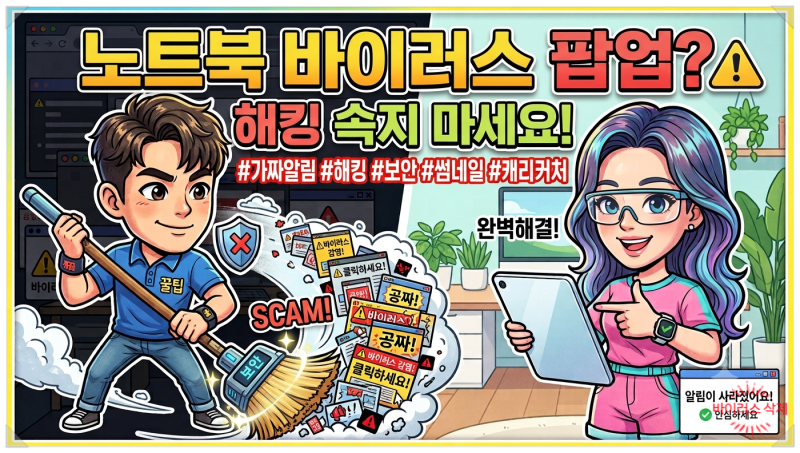 노트북 가짜 바이러스 팝업 1분 만에 깔끔하게 삭제하는 방법