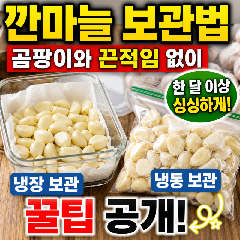 깐마늘 보관법 곰팡이와 끈적임 없이 한 달 이상 싱싱하게 냉장 냉동 보관하는 꿀팁