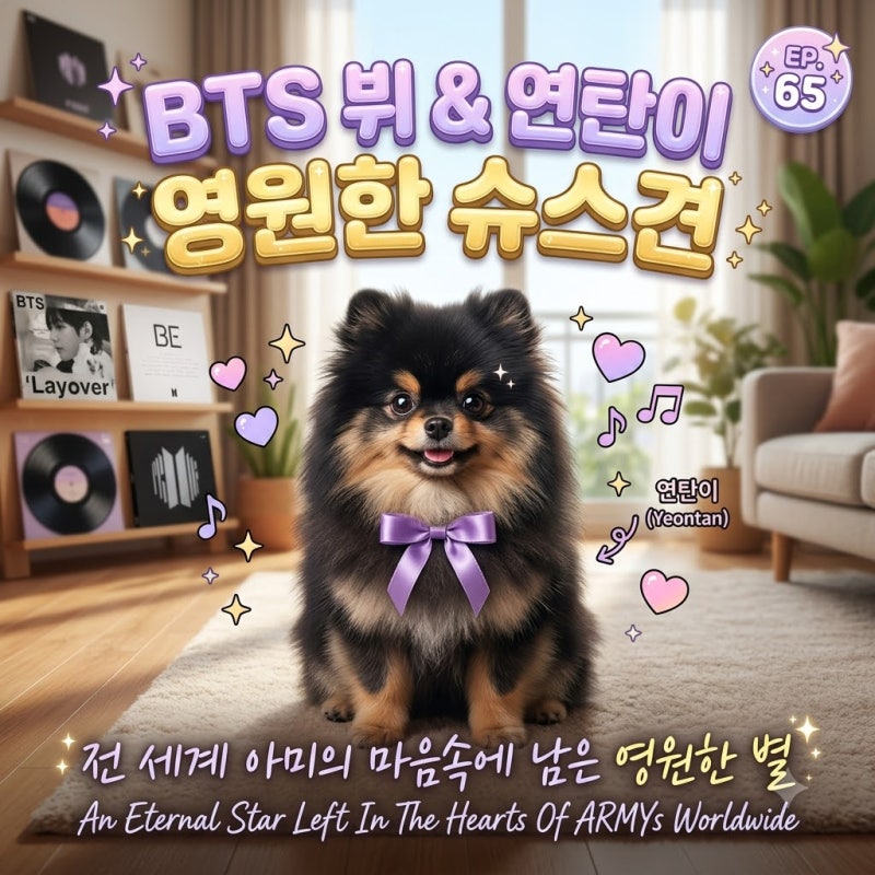 솔로 앨범 커버부터 음방 무대까지? BTS 뷔 반려견 연탄이가 남긴 영원한 온기 3가지
