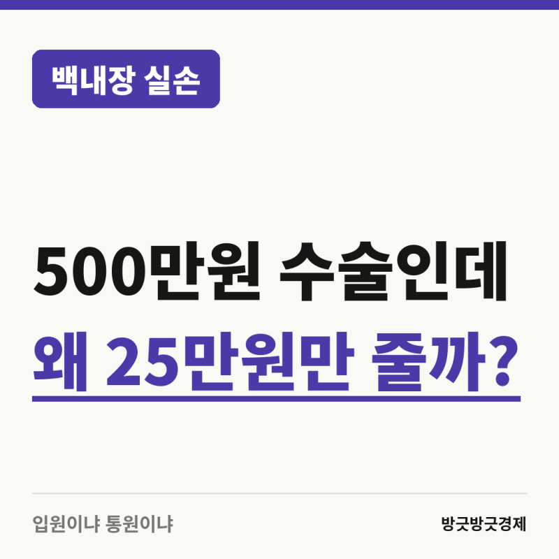 백내장 500만원 수술받았는데, 실손은 정작 25만원 밖에 못 받았습니다...