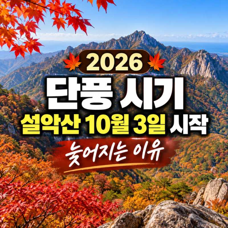 2026 단풍 시기, 설악산 10월 3일 시작 늦어지는 이유