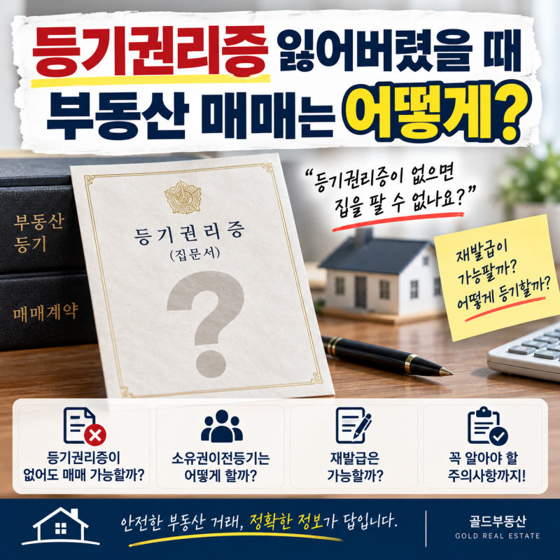 등기권리증 잃어버렸을 때 부동산 매매는 어떻게?