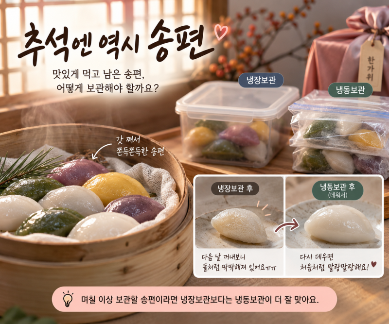 송편 보관법 냉동보관부터 딱딱해진 송편 데우는법까지