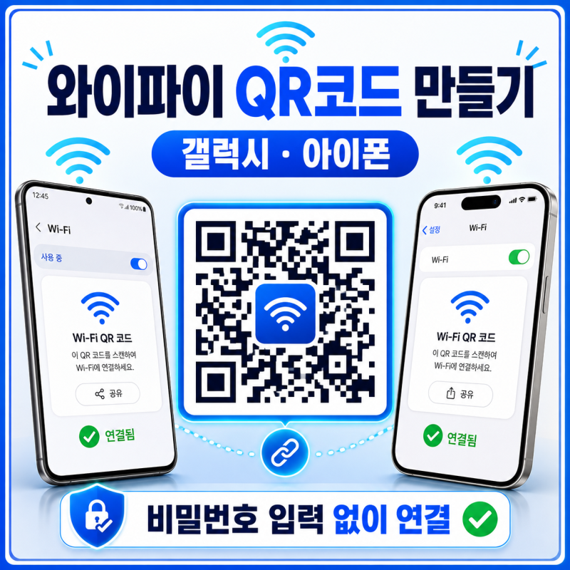 와이파이 큐알코드 만들기 갤럭시·아이폰