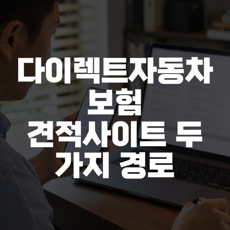 다이렉트자동차보험 견적사이트 두 가지 경로