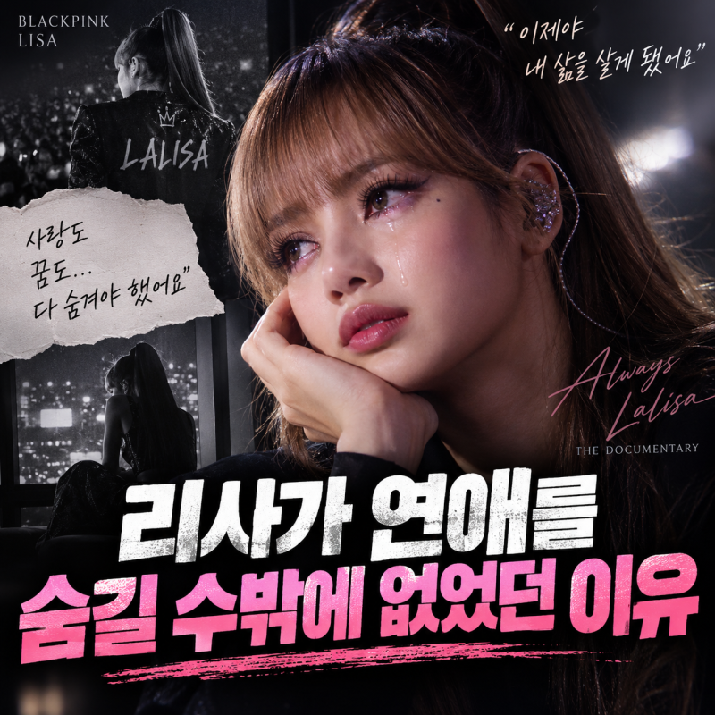 블랙핑크 리사, 결국 눈물 터졌다 ‘Always Lalisa’ 다큐에서 밝힌 연애와 솔로 활동 1년의 진실