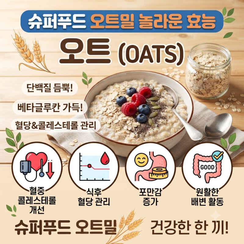 귀리와 오트밀~ 차이 효능 종류 성분 섭취방법 섭취시 주의점 건강한 레시피까지