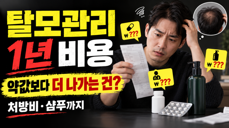 탈모관리 1년 하면 비용 얼마일까? 탈모약 샴푸까지 계산해보니