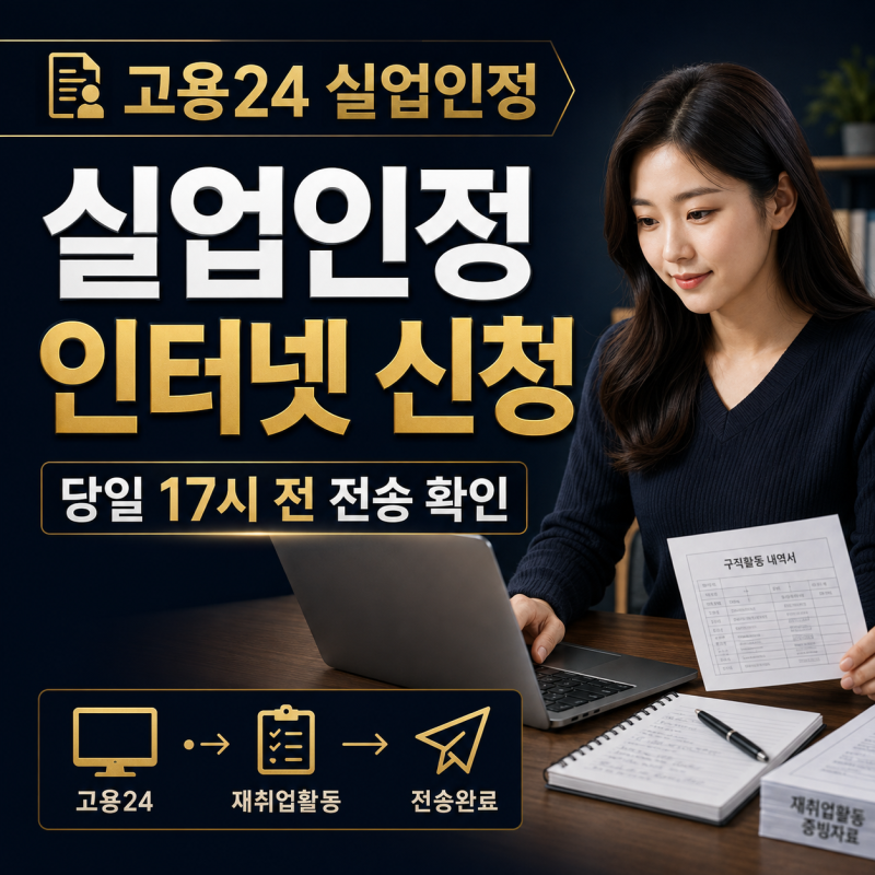 고용24 실업인정 인터넷 신청방법과 제출 시간
