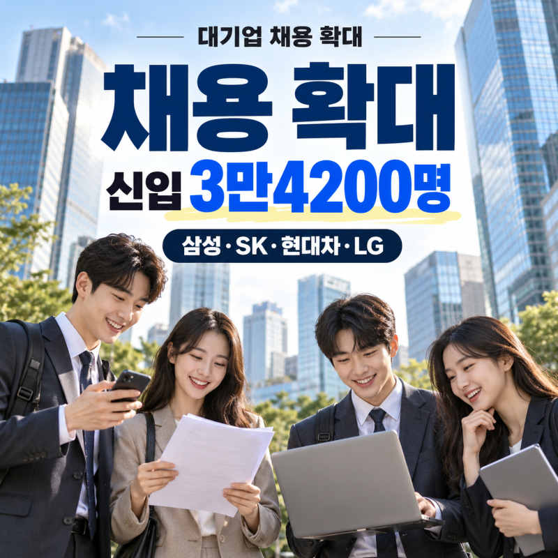 삼성·SK·현대차·LG ‘채용 확대’ 한목소리 신입 3만4200명, 취준생에 기회 올까