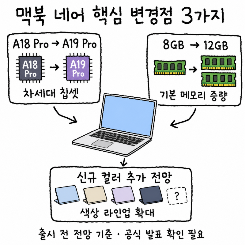 차기 '맥북 네오(MacBook Neo)' 2세대 루머 정리