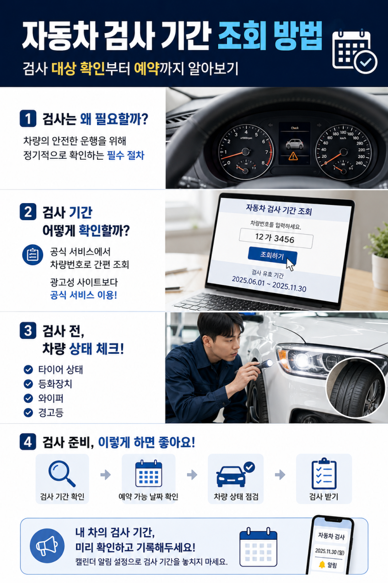 자동차 검사 기간 조회 방법｜검사 대상 확인부터 예약까지 알아보기