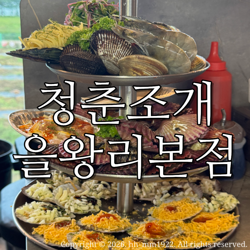 을왕리조개구이 무한리필 청춘조개 을왕리본점 가리비타워, 새우구이 후기