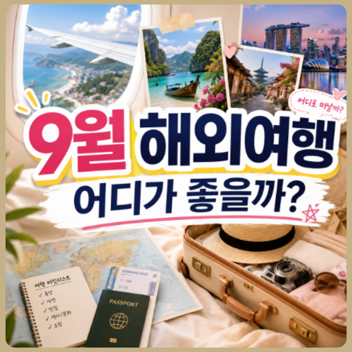 9월 해외여행지 추천 3박4일 5곳(날씨·태풍 비교)